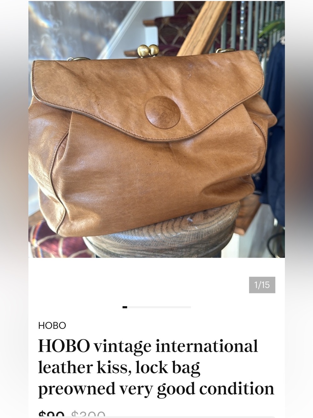 HOBO
HOBO vintage international leather kiss, lock bag preowned very good cond